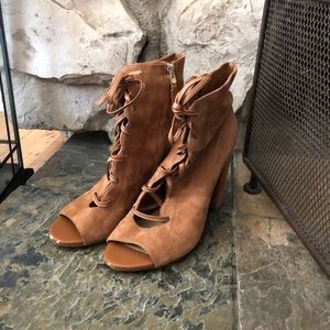 suede lace up booties boots